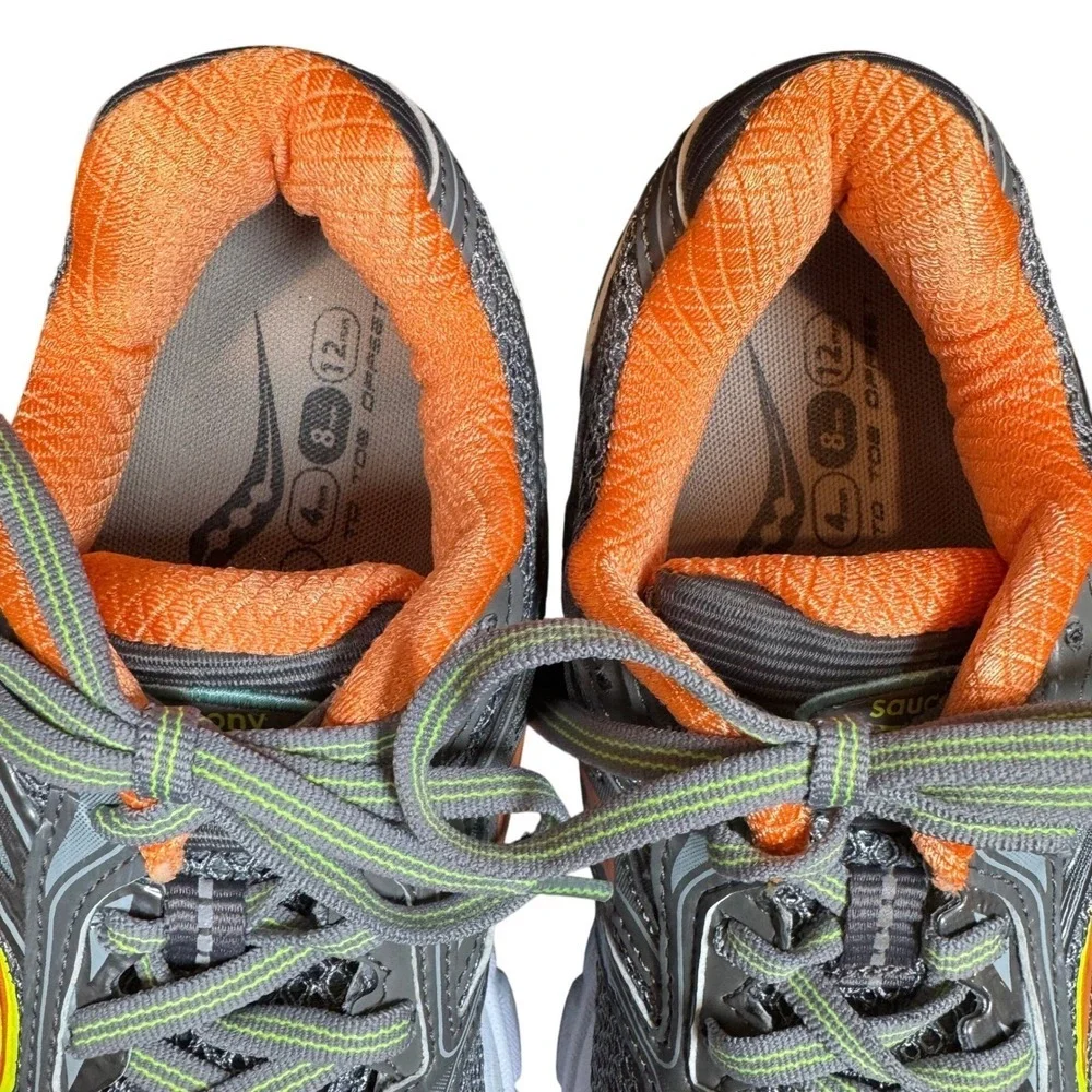 Saucony Guide 7 PowerGrid Women's Running Shoes Size 7 Gray Orange Teal - Picture 6 of 9